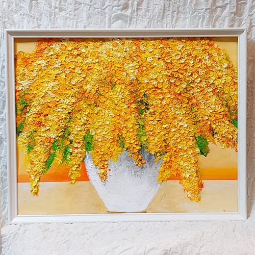 油絵 絵画 【フサアカシア】 絵画 HR 通販｜Creema(クリーマ)