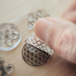 フラワーオブライフ／フルーツオブライフ！ シールのような透明スタンプ　ジオメトリーパターン小 1枚目の画像