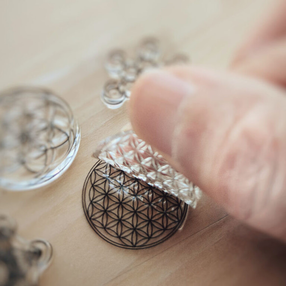 フラワーオブライフ／フルーツオブライフ！ シールのような透明スタンプ　ジオメトリーパターン小 1枚目の画像