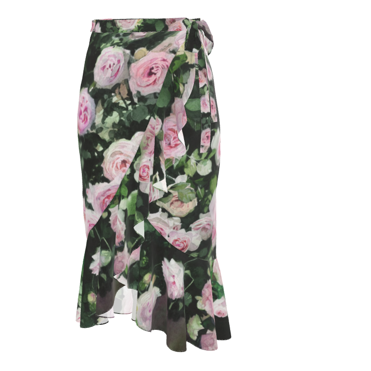 【受注生産】XXS〜XXL　薔薇のフラウンススカート　ピェール・ドゥ・ロンサール