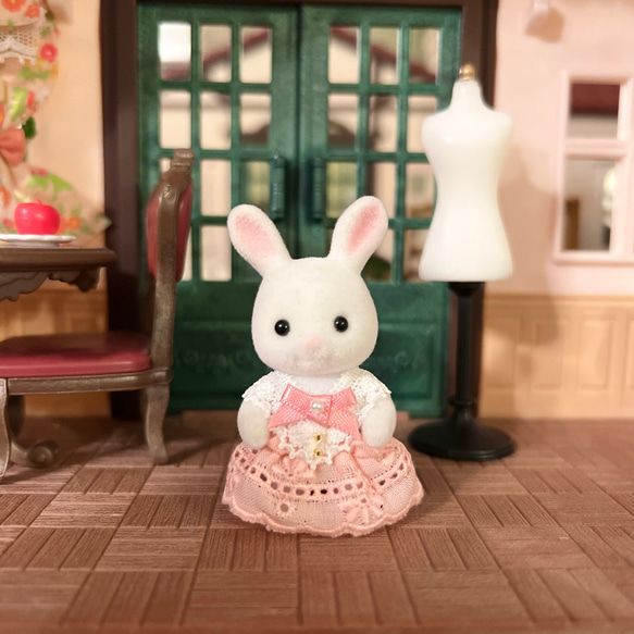 シルバニア＊コットンレースワンピース＊赤ちゃんサイズ おもちゃ