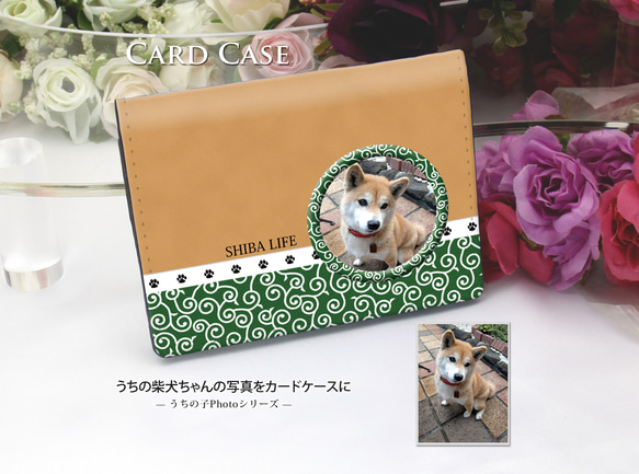 定期入れ/パス入れ/名刺入れ  カードケース【うちの柴犬ちゃんの写真で作るカードケース】（名入れ可） 1枚目の画像
