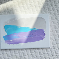 【名入れ】立体 命名ボード ネームボード【テクスチャ－アート】紫 水色 グレー 2枚目の画像