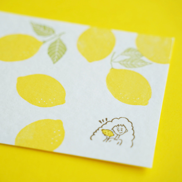 [活版印刷]2枚セット レモンと女のコ/ポストカード 2枚目の画像