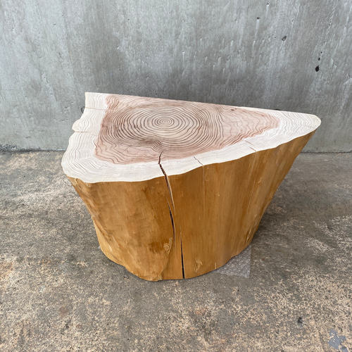 天然木 切り株 スツール オブジェ ヒノキの切り株の造形的置物 】丸太 椅子 スツール オブジェ フラワー