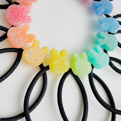 うさぎちゃん　レジン　ハンドメイド　ヘアゴム うさぎちゃん レジン ハンドメイド ヘアゴム