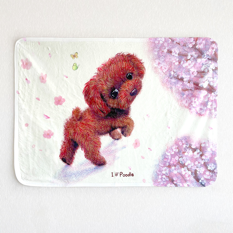 【トイプードル】ふわふわブランケット（ひざ掛け）ラッピング対応プレゼントにも♪