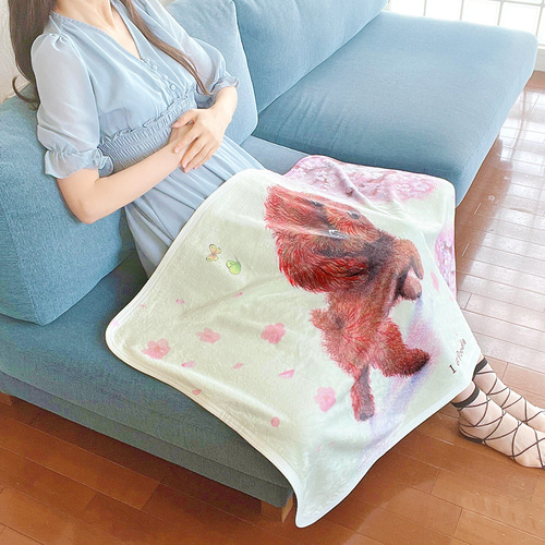 トイプードル】ふわふわブランケット（ひざ掛け）ラッピング対応