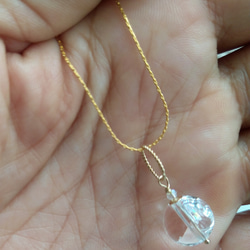 レインボークォーツの一粒ネックレス　～水晶～　14kgf　送料無料 8枚目の画像