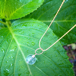 レインボークォーツの一粒ネックレス　～水晶～　14kgf　送料無料 2枚目の画像