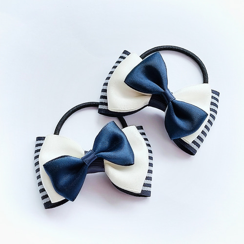 リボンヘアゴム♡rianaribbon♡ブラウン♡ハンドメイド