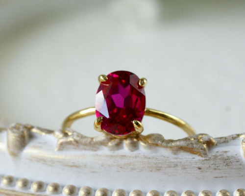 鑑別メモ付　天然石　ルビー　リング　フリーサイズ 天然ルビー 0.91ct 【鮮明美発色】モザンビーク 鑑別付