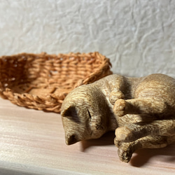 ■おぐ工房■木彫り眠り猫■ 5枚目の画像
