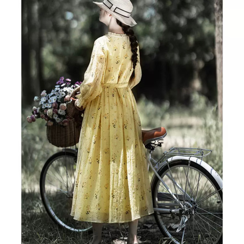 junmikami 淡黄色ロングワンピース junmikami 淡黄色ロングワンピース MICALLE MICALLE（ミカーレミカーレ