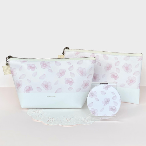 桜 コンパクトミラー 鏡 手鏡 花柄 サクラ さくら ピンク 名入れ