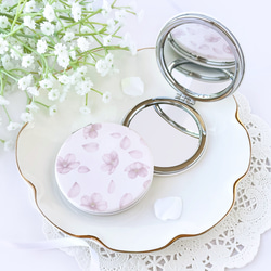 【美品】JAY STRONGWATER コンパクトミラー 花鳥風月 ￼￼￼ピンク 桜 コンパクトミラー 鏡 手鏡 花柄 サクラ さくら ピンク 名入れ 手鏡