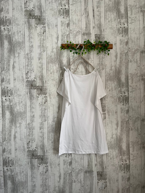 夏cotton100%シンプルドルマンTシャツ♦白 3枚目の画像
