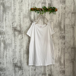 夏cotton100%シンプルドルマンTシャツ♦白 1枚目の画像