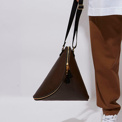 wmg. Triangle leather bag / brown 3枚目の画像