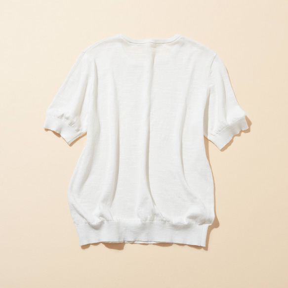 棉麻短袖針織衫，易於混搭，優雅大方 220707-1 第8張的照片