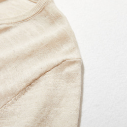 棉麻短袖針織，易於混搭，看起來很優雅，米色 220707-3 第7張的照片