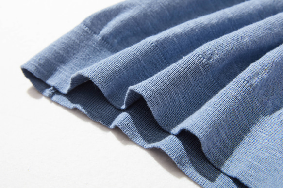 棉麻短袖針織藍色 220707-4 容易混搭又顯優雅 第6張的照片