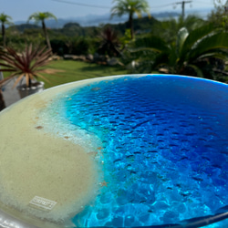 特注オーダー ガラステーブルトップ天板のみ！ ホワイトビーチホヌと