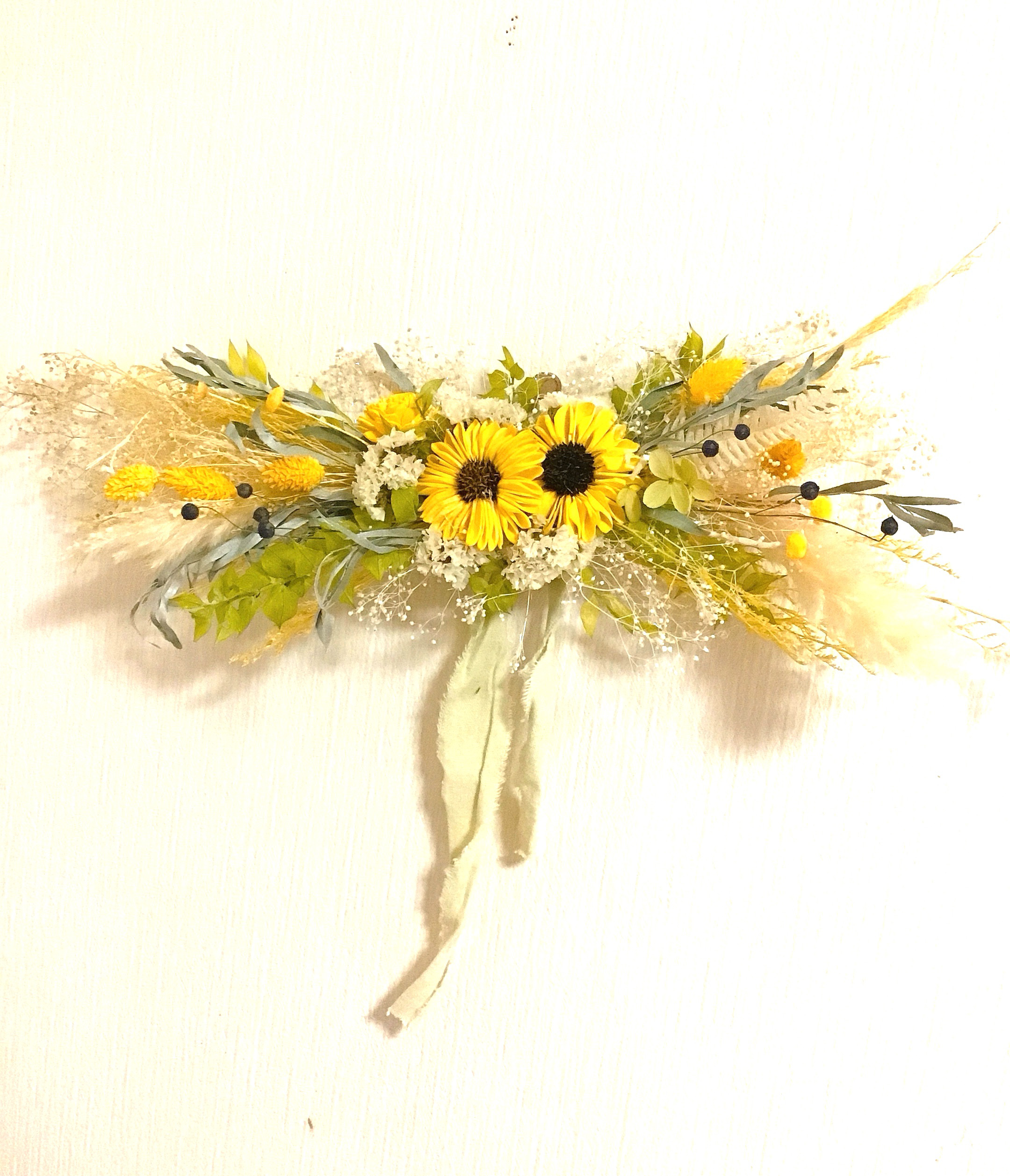 【夏の誕生花2025】 ひまわりのnaturalswag❤︎anniversaryの撮影に❤︎1年中お部屋をお明るく