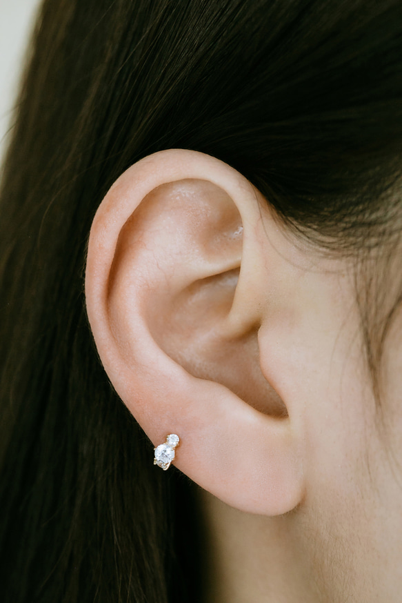 14K金 ゴールド 耳 鼻 軟骨 ニップル ヘリックス トラガス メンズ レディース フープ ピアス リング イヤリン 5枚目の画像