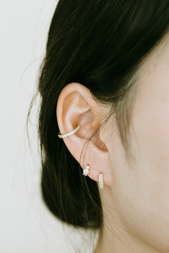 14K金 ゴールド 耳 鼻 軟骨 ニップル ヘリックス トラガス メンズ レディース フープ ピアス リング イヤリン 6枚目の画像