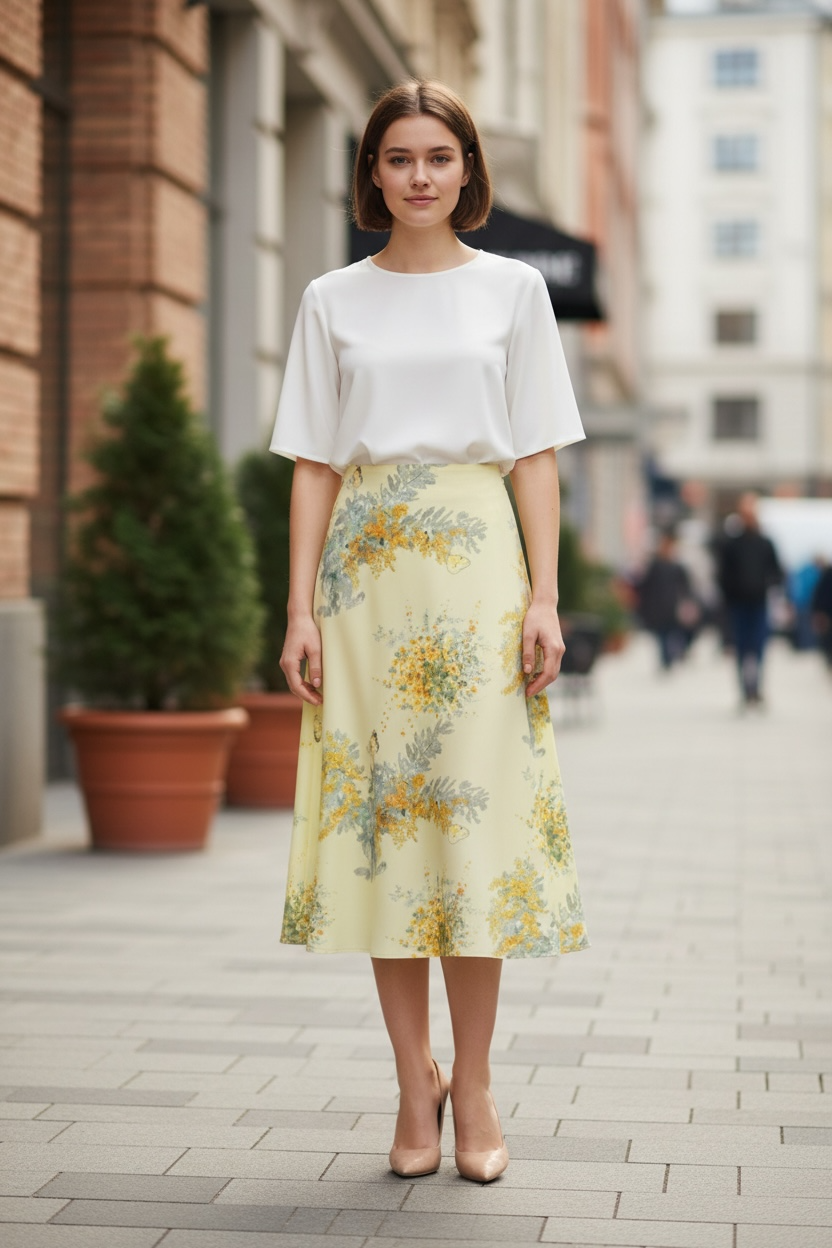 2XS〜7XL　ミモザ　フレアースカート