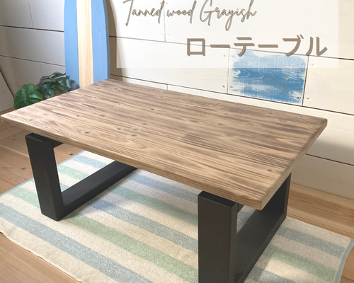 【現品】西海岸スタイル　シャビーカフェテーブル　無垢 現品】西海岸スタイル シャビーカフェテーブル 無垢 机・テーブル