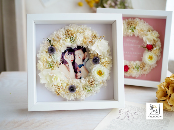 《MESSAGE PRINT》happy colorful wreath flowers photo frameM 第2張的照片