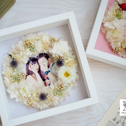 《MESSAGE PRINT》happy colorful wreath flowers photo frameM 第4張的照片