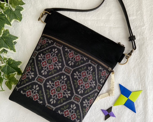ハンドメイド ポシェット MY mama がま口 口金 ポーチ コインケース ポシェット 財布 金具