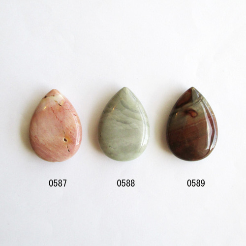 1点物！] 天然石 アフリカンアゲート ペアシェイプ BIGサイズ 35mm