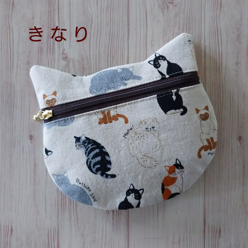 受注制作】ねこの形のポーチ にゃんこ色々3カラー 猫型ポーチ ポーチ