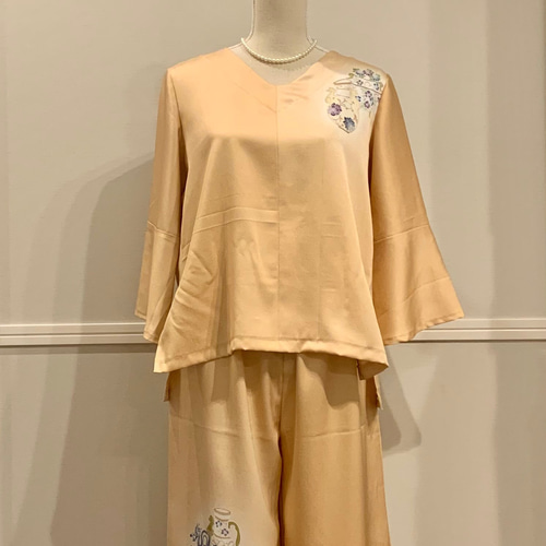 SALE✴︎✴︎✴︎アンティーク着物(訪問着)のパンツドレス  