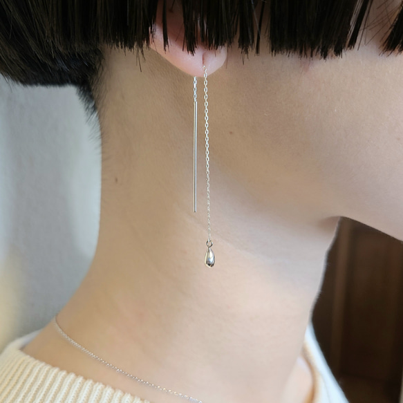 <Tropfen> petit Drop American pierced earrings / SV925≪送料無料≫ 8枚目の画像