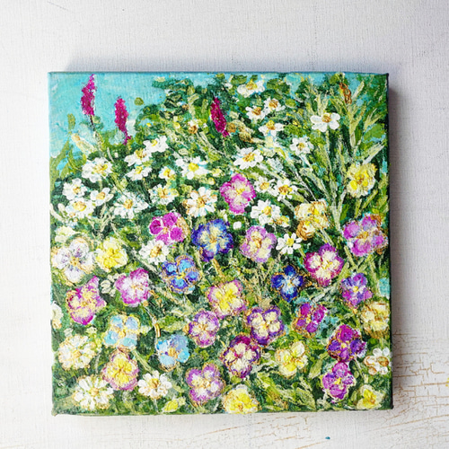 ま*ゆ様 お花になりたい　　絵画原画 絵画 クマと女の子の絵 「幸せを花束に込めて」 ロマンチック