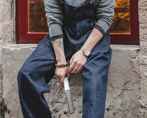 アルページュストーリー新品 レザーライクデニムオーバーオール パンツ