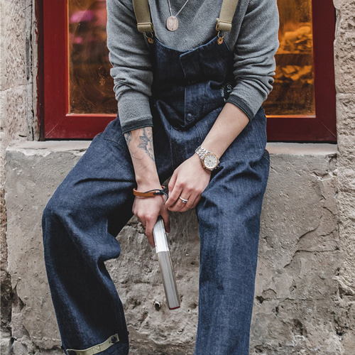 デッキ オーバーオール サロペット デニム カジュアルパンツ ゆったり