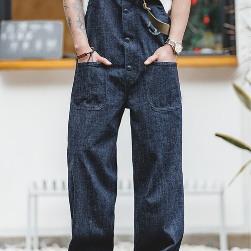 デッキ オーバーオール サロペット デニム カジュアルパンツ ゆったり