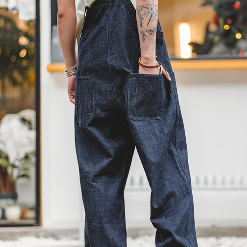 デッキ オーバーオール サロペット デニム カジュアルパンツ ゆったり