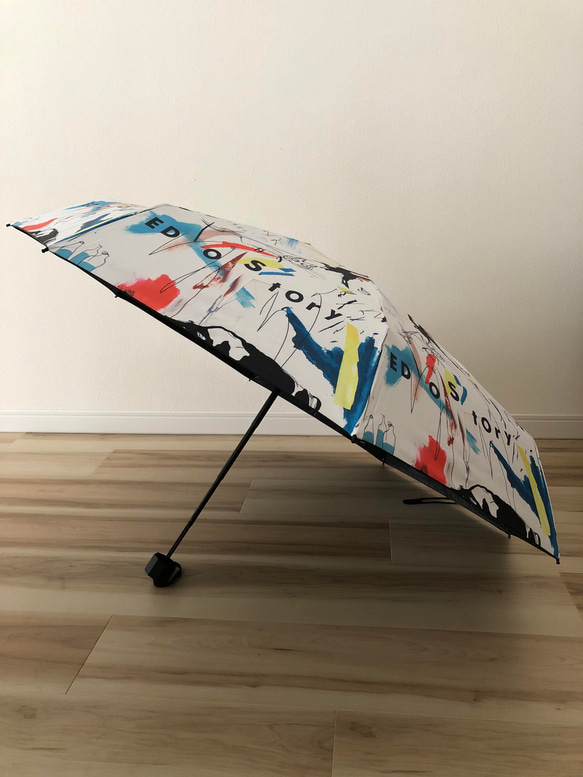 日傘 雨傘 折りたたみ傘 晴雨兼用 UVカット 紫外線対策 ホワイト マルチカラー A6 4枚目の画像