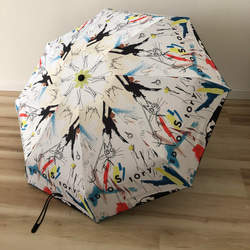 日傘 雨傘 折りたたみ傘 晴雨兼用 UVカット 紫外線対策 ホワイト マルチカラー A6 1枚目の画像