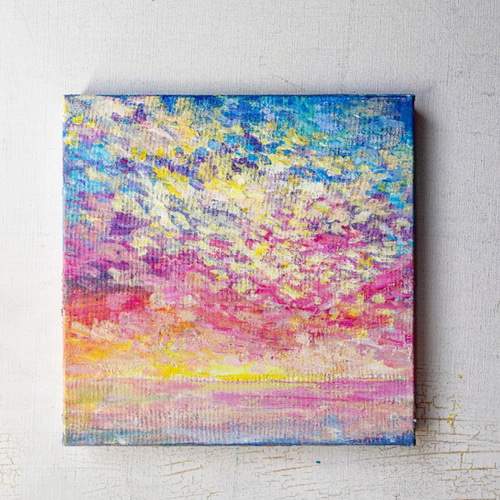 Nさま専用（原画）虹色の空と海【A5サイズ／水彩画／#2437】 受注制作 虹色の空と海の絵 絵画 むらいさき 通販 13559591