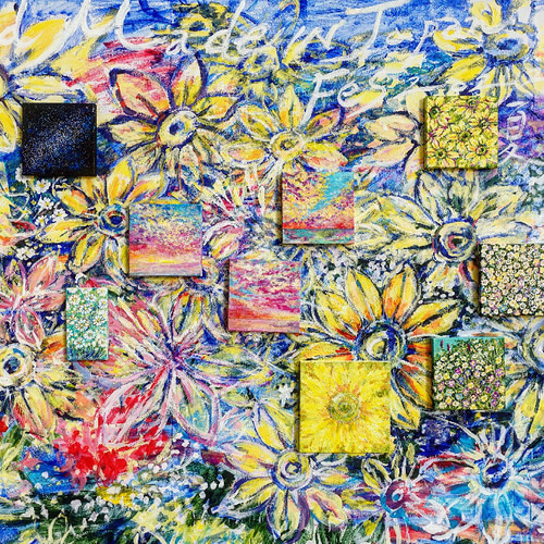 受注制作 虹色の空と海の絵 絵画 むらいさき 通販 14358592