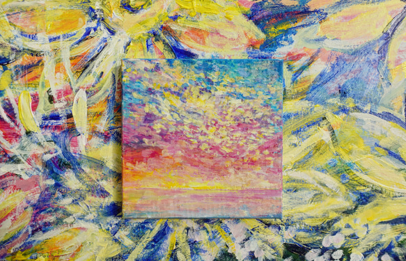 Nさま専用（原画）虹色の空と海【A5サイズ／水彩画／#2437】 Nさま専用（原画）虹色の空と海【A5サイズ／水彩画／#2437