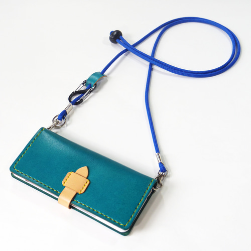 ショルダーストラップ パラコード カラビナ スマホショルダー ブルー